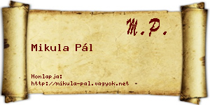 Mikula Pál névjegykártya